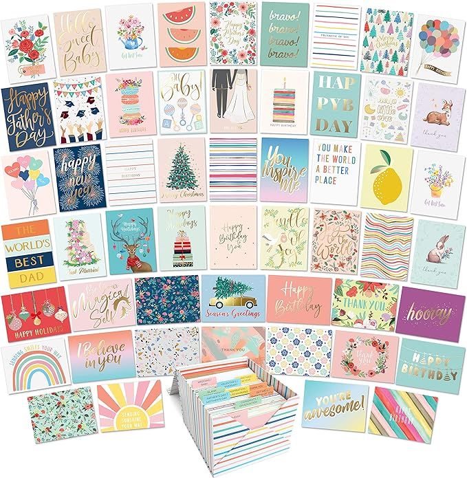 Sweetzer & Orange All Occasion Cards Assortment Box. Set of 100 Assorted Cards with Greeting Card... | Amazon (US)