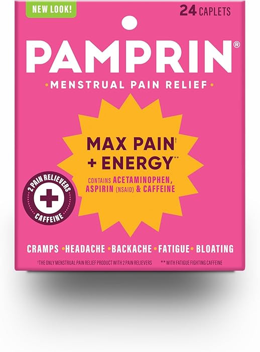 Pamprin Maximum Strength Max Pain and Energy Formula, Menstrual Period Symptoms Relief for Cramps... | Amazon (US)