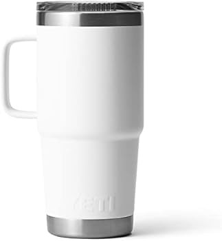 YETI Rambler 20 oz Travel Mug, Stainless Steel, Vacuum Insulated with Stronghold Lid, White | Amazon (US)