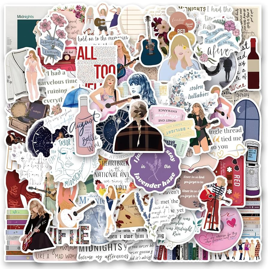 XTTUSDMTZ 103PCS Talor Music Stickers, Swift Ablum Stickers for Adult, Talor Gifts for Women, Wat... | Amazon (US)