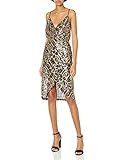 JOA Women's Sleeveless Sequin Wrap Dress, Gold Multi, S | Amazon (US)