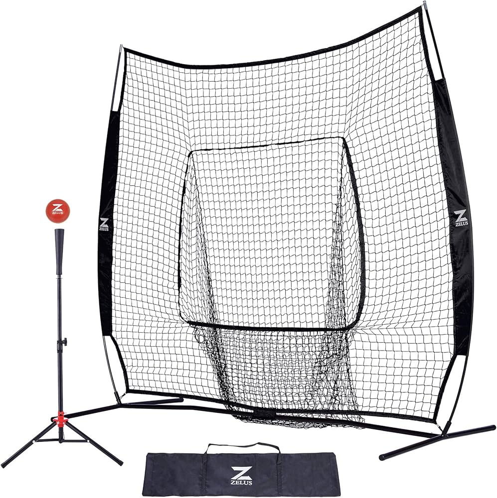 ZELUS 7x7ft Baseball Softball Practice Net | Baseball Net with Tee, Baseballs and Carry Bag for B... | Amazon (US)
