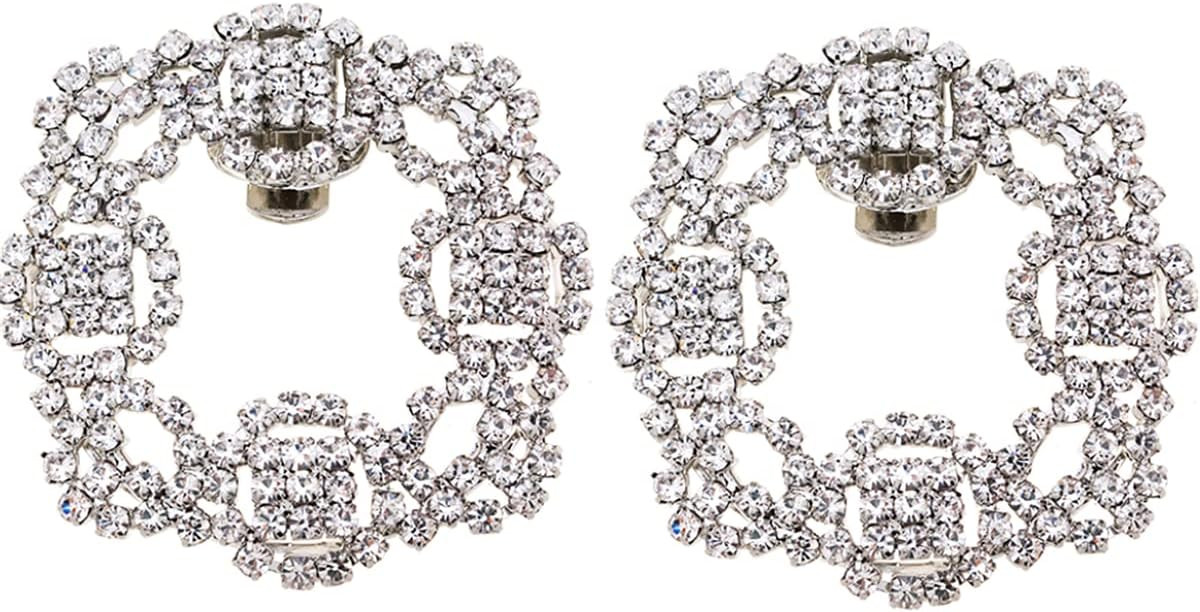 Douqu 2016 New Removal Square Rhinestone Shoe Clips for Fashion Metal Decorative Clip Accessories... | Amazon (US)