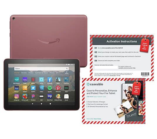 Amazon Fire HD 8" 32GB Tablet with Caseable and Software Voucher - QVC.com | QVC