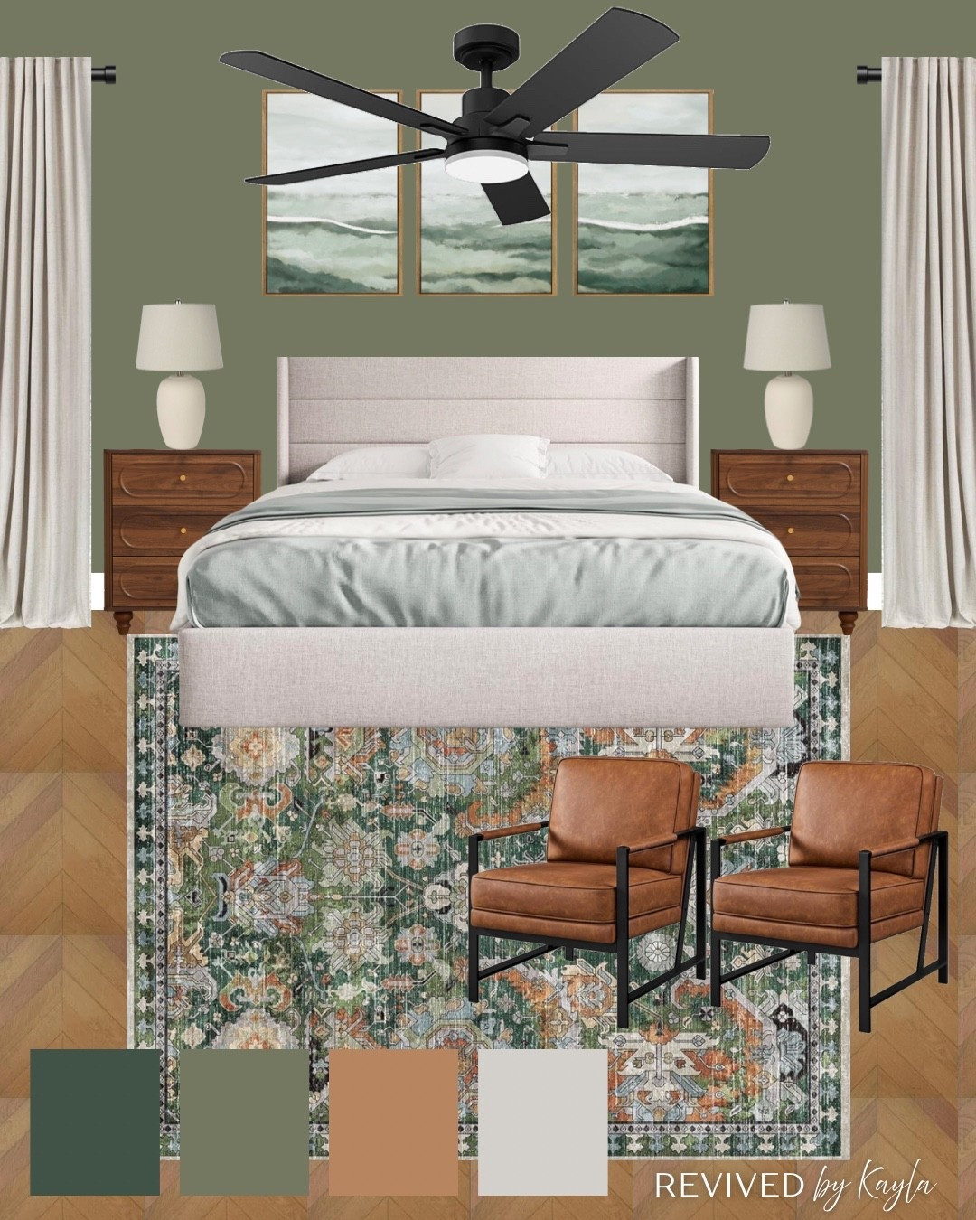 Modern traditional green and brown bedroom design and color palette with black accents 🪴 All decor is from Amazon and on sale for Amazon Prime Day until July 11!

#homedecor #homedesign #bedroomdecor #bedroomdesign #primarybedroom #masterbedroom #guestbedroom #industrial #modern #amazon #amazonhome #amazonfinds #founditonamazon #primeday 

#LTKHome #LTKFindsUnder50 #LTKFindsUnder100