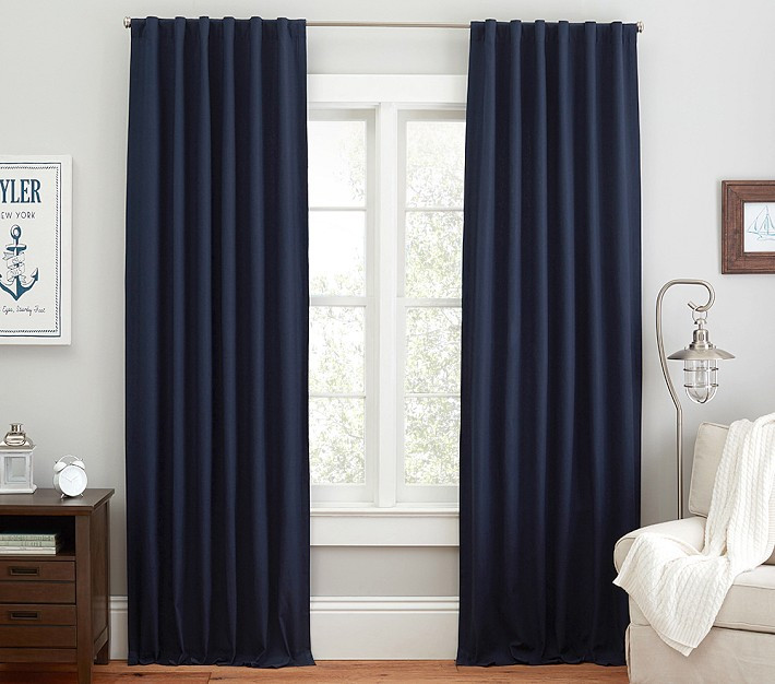 Quincy Cotton Canvas Blackout Curtain | Pottery Barn Kids