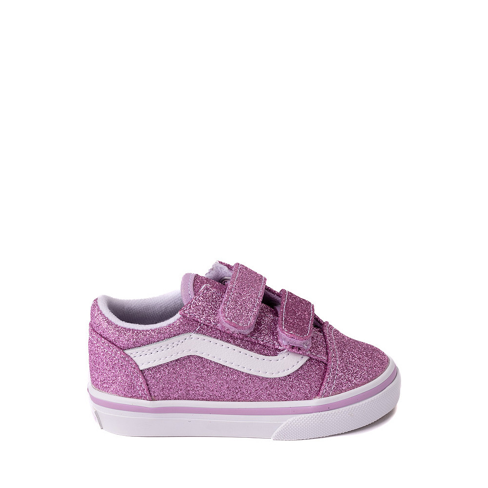 Vans Old Skool V Glitter Skate Shoe - Baby / Toddler - Lilac | Journeys