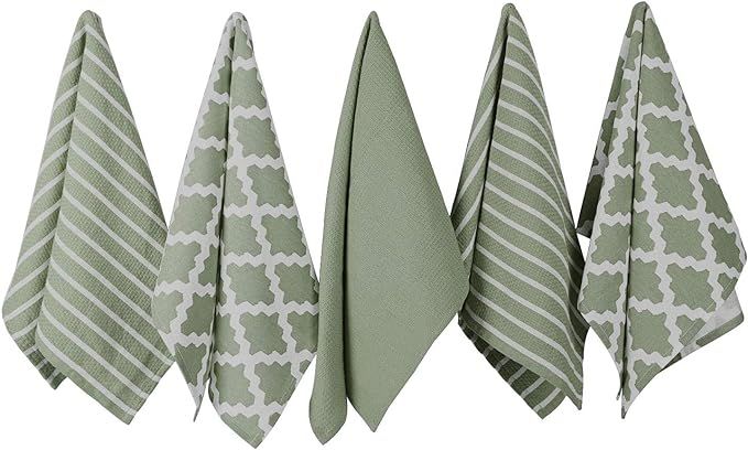 Penguin Home® 100% Cotton Sage Tea Towel for Kitchen | Set of 5 Kitchen Towels | Soft & Durable ... | Amazon (UK)