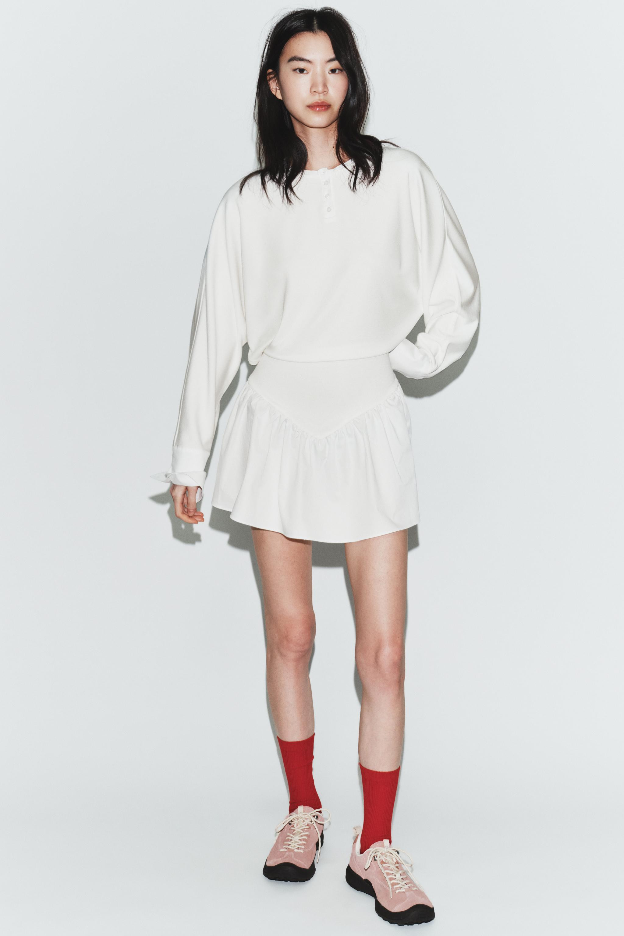 SHORT COMBINATION BATWING SLEEVE DRESS | Zara US