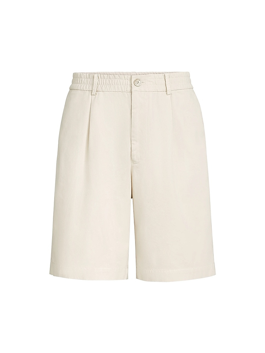 Men's Twisted Cotton Gabardine Bermuda Shorts with Elasticated Waistband - Panama - Size 36 | Saks Fifth Avenue