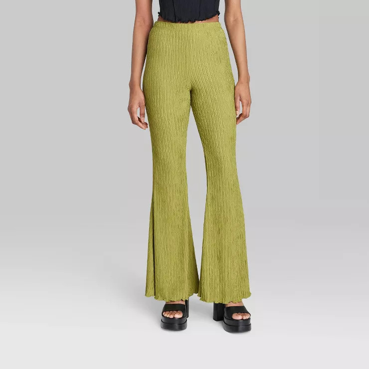 Women's High-Rise Plisse Flare Pants - Wild Fable™ | Target