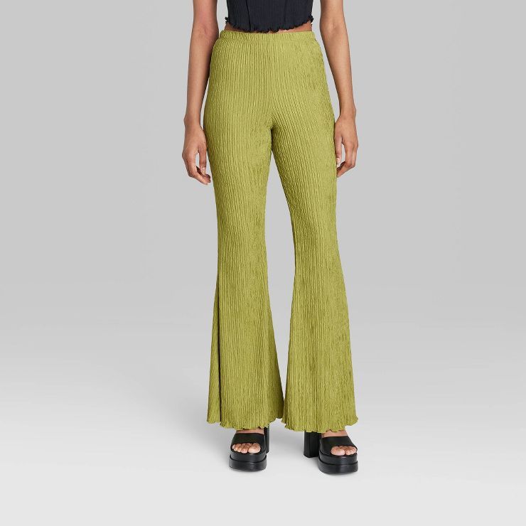 Women's High-Rise Plisse Flare Pants - Wild Fable™ | Target