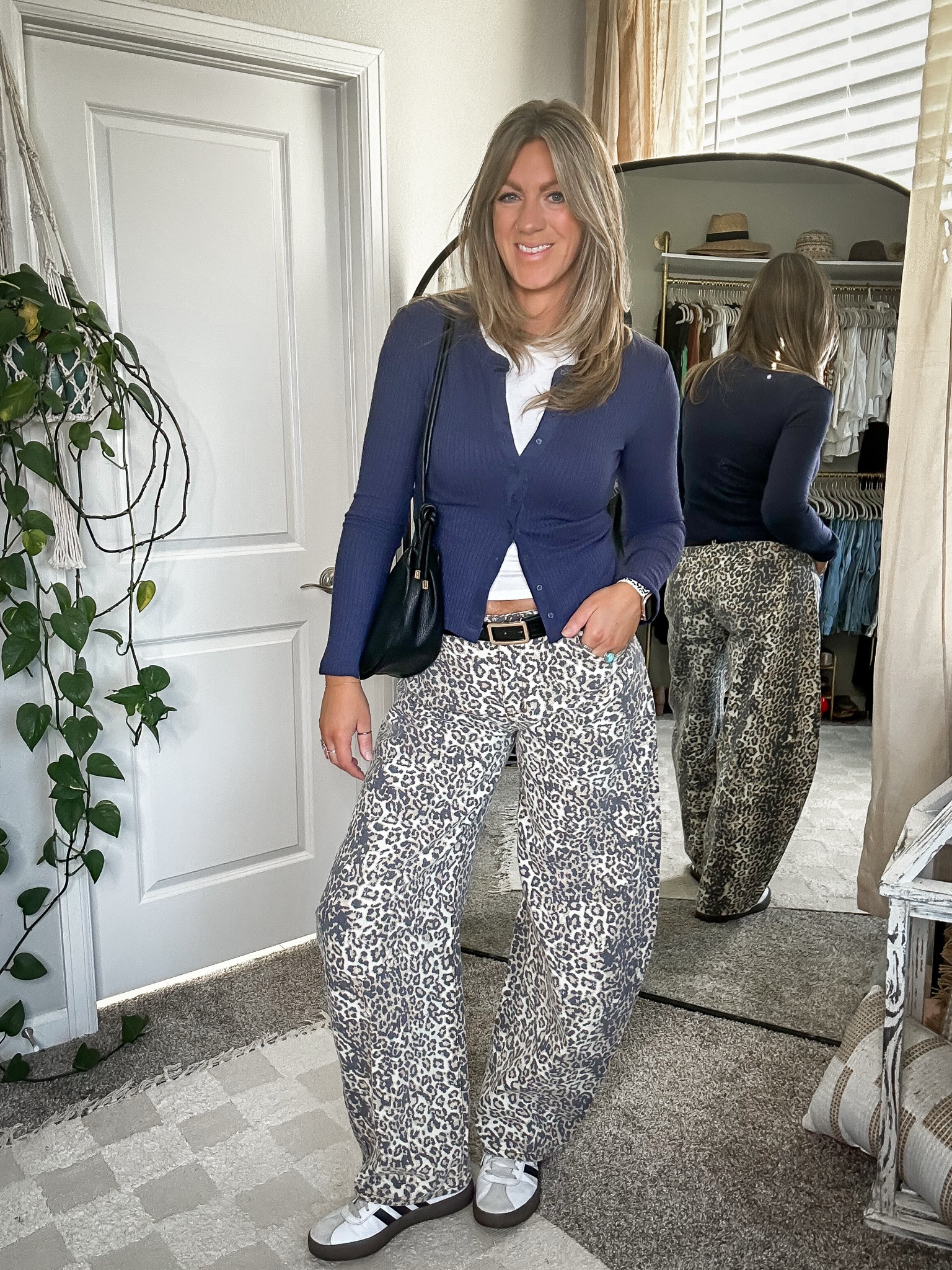 Leopard barrel jeans back in stock! Mid rise, wearing a large **also added some more leopard jeans that come in lengths**

#LTKOver40 #LTKMidsize