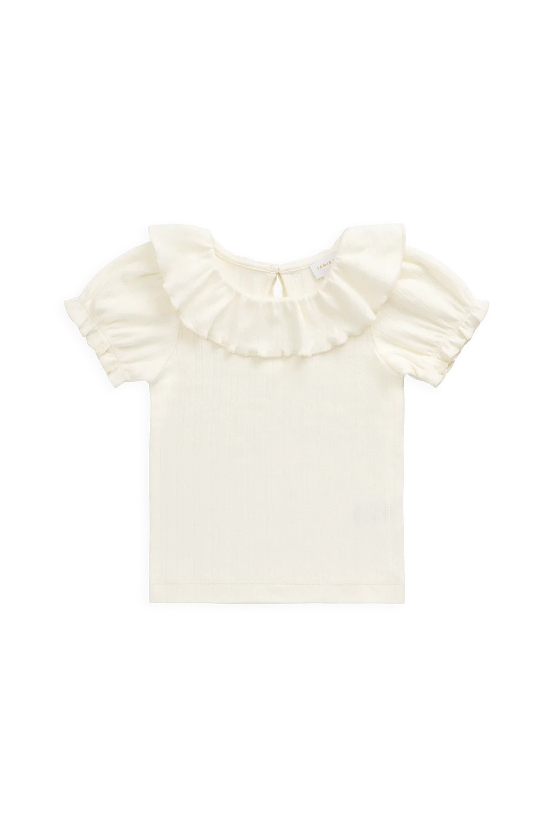 Organic Cotton Pointelle Marlene Top - Parchment | Jamie Kay