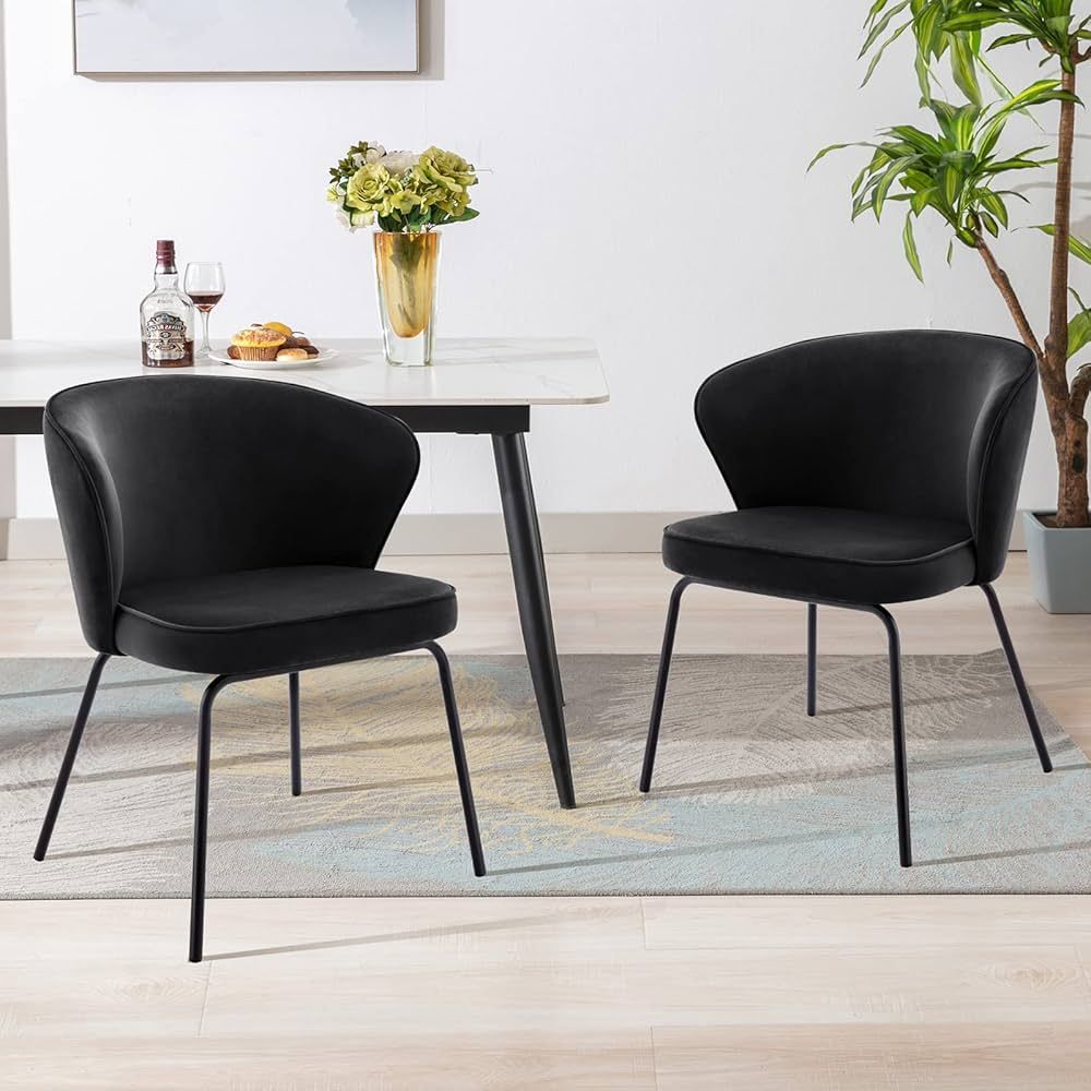 Zesthouse Modern Dining Chairs Set of 2, Mid Century Velvet Kitchen Dining Room Chairs, Upholstered  | Amazon (US)