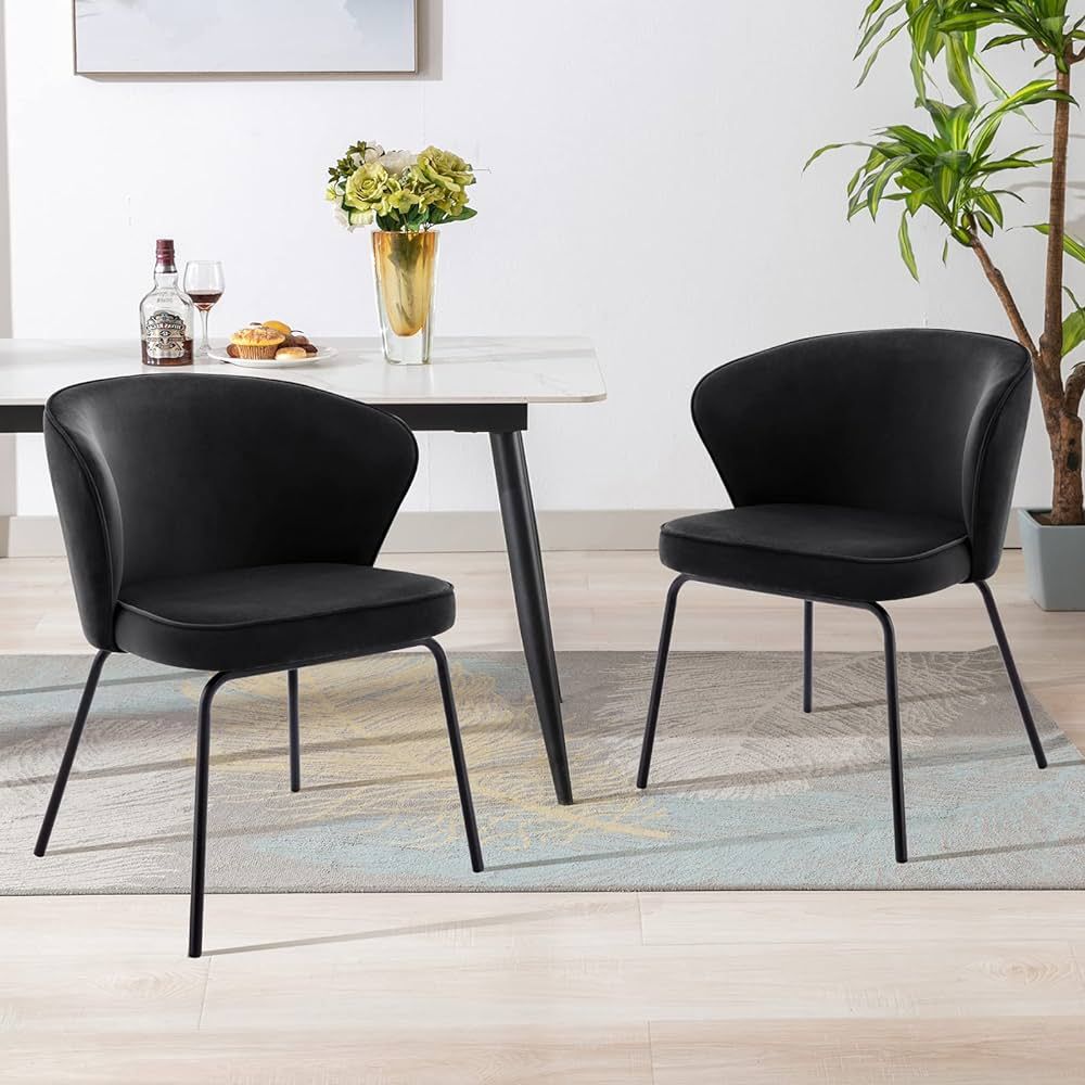 Zesthouse Modern Dining Chairs Set of 2, Mid Century Velvet Kitchen Dining Room Chairs, Upholstered  | Amazon (US)