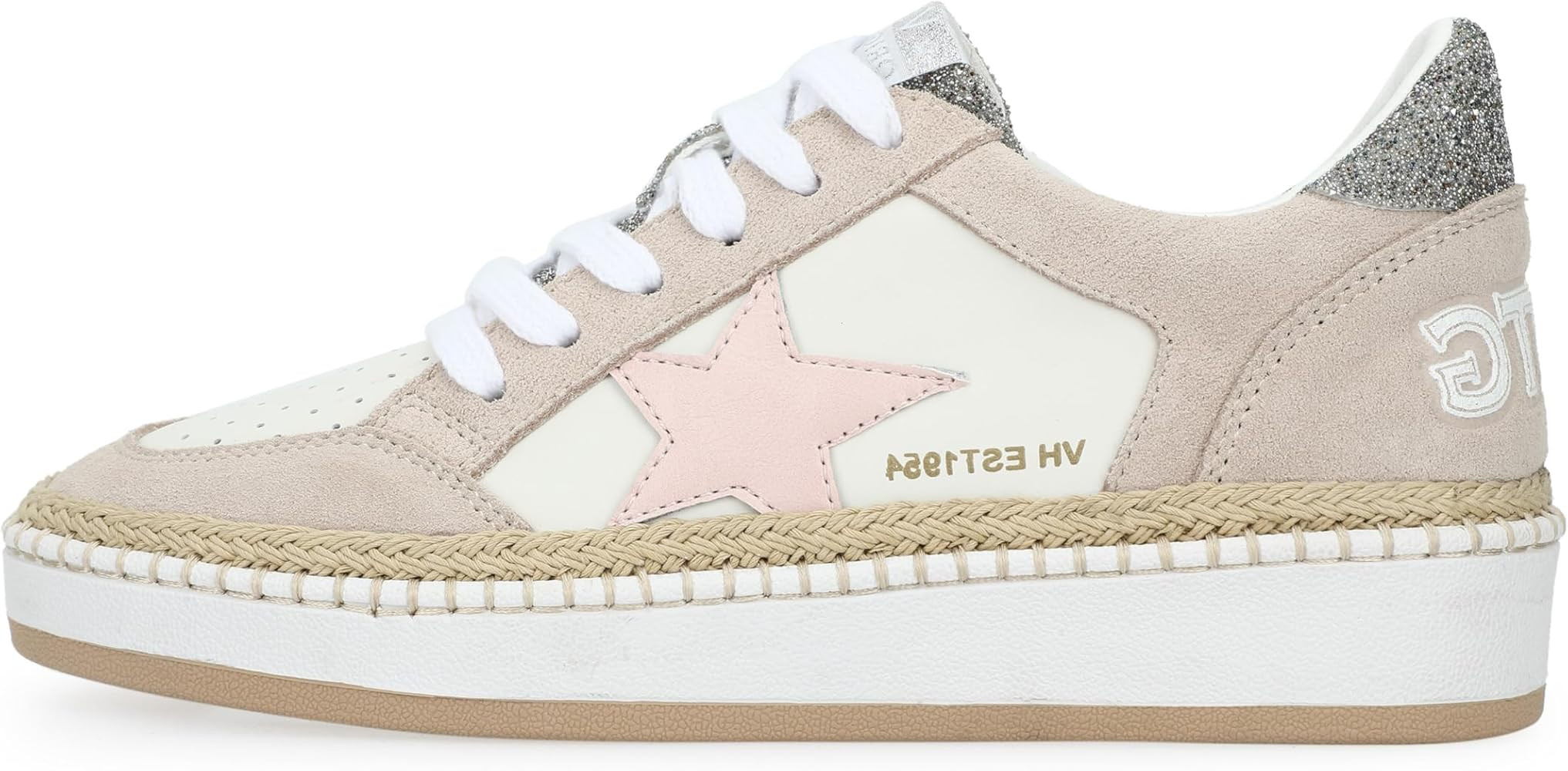 VINTAGE HAVANA Womens Denisse Metallic Perforated Slip On Sneakers Shoes Casual - Off White | Amazon (US)