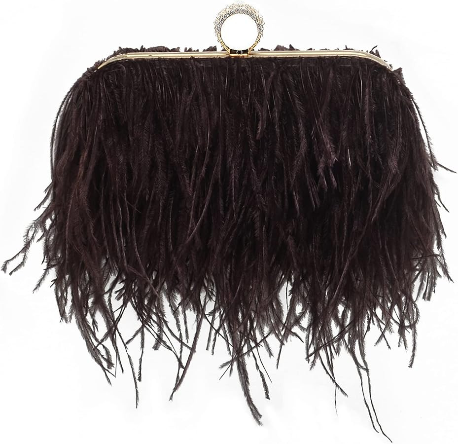 Miuco Women Feather Clutch Purse Shoulder Crossbody Bag Evening Handbags | Amazon (US)