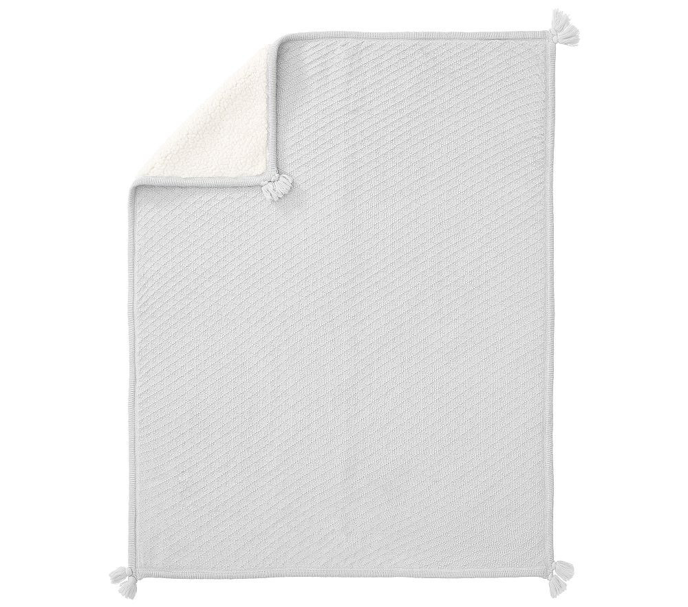 Luxe Knit Sherpa Baby Blanket, Gray | Pottery Barn Kids