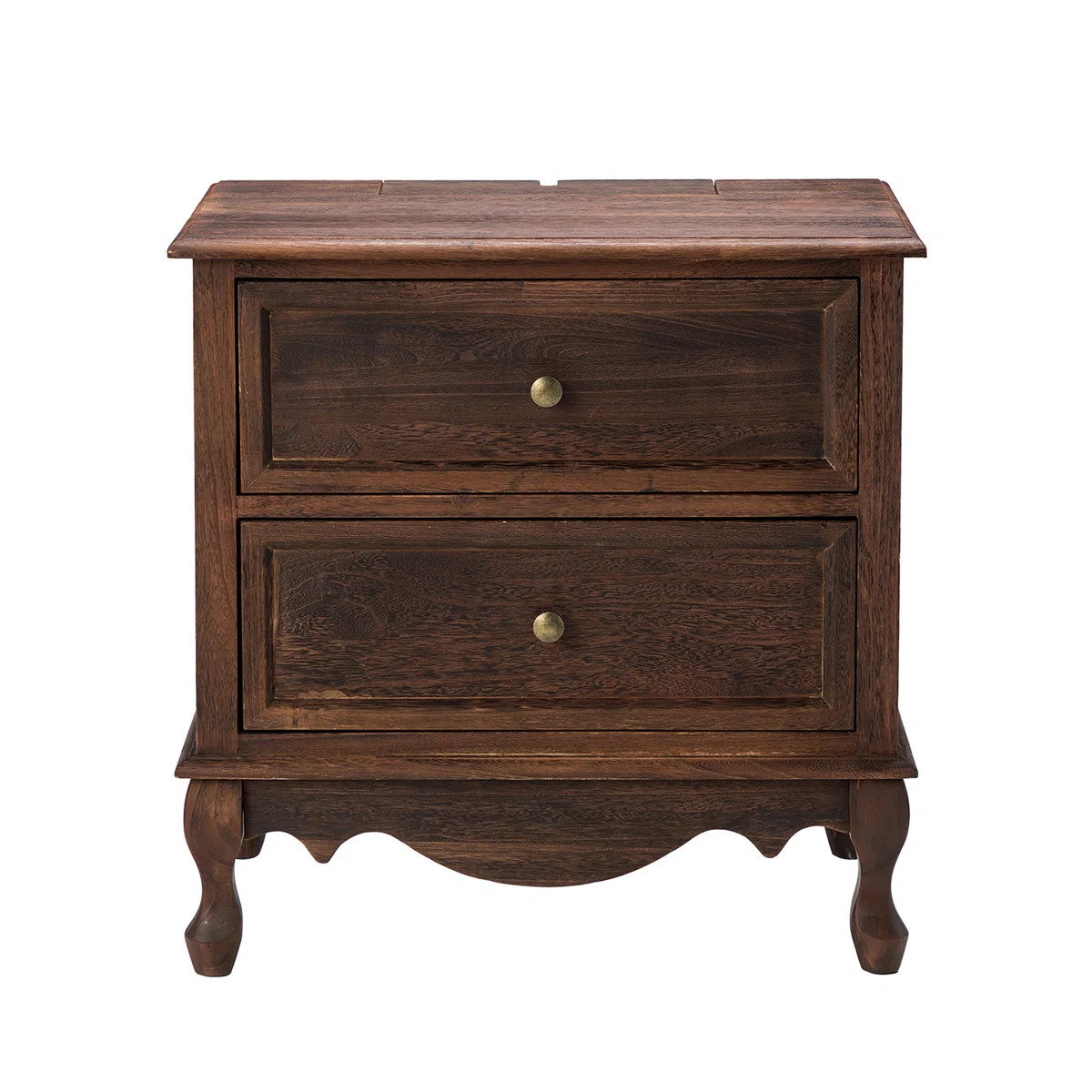 Lundgren Transitional 24'' Tall 2 - Drawer Nightstand with Wood Legs and Charging Station Space | Wayfair North America