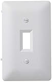 TayMac 4000W Paintable Single Toggle Light Wall Plate Cover, White, 1-Gang | Amazon (US)