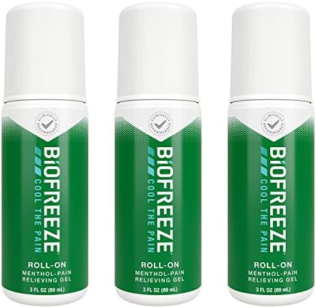 Biofreeze Roll-On Pain-Relieving Gel 3 FL OZ, Green (Pack Of 3) Topical Pain Reliever For Muscles... | Amazon (US)
