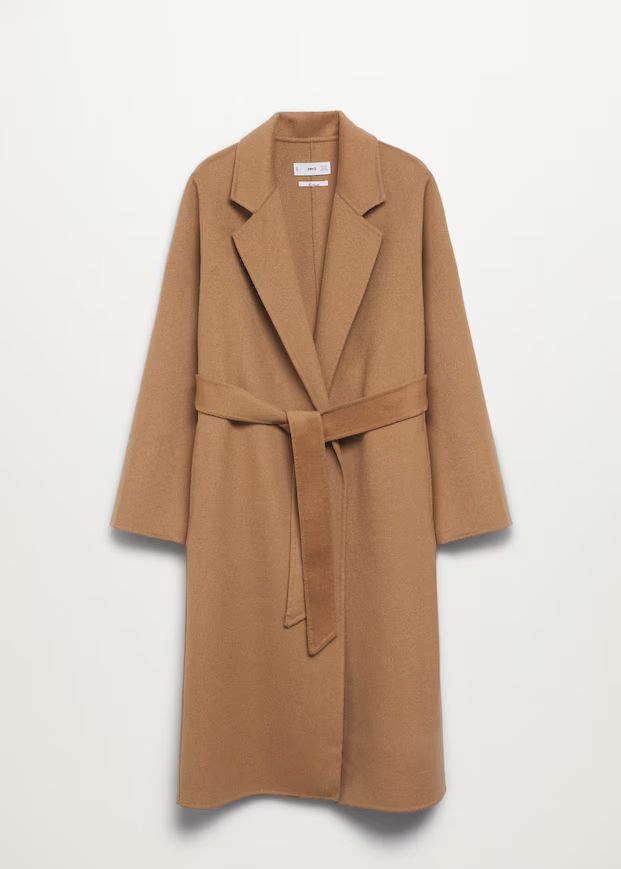 Wide lapel wool-blend coat | MANGO (UK)
