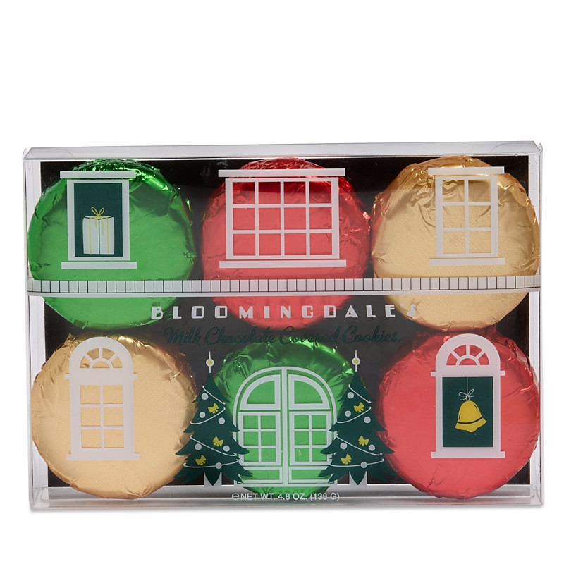 Bloomingdale's Milk Chocolate Drenched Sandwich Cookies Gift Box with Red, Gold and Green Foils, 6 Piece - Exclusive | Bloomingdale's (US)
