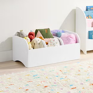 The Container Store® Wide Divided Toy Storage Chest White | The Container Store