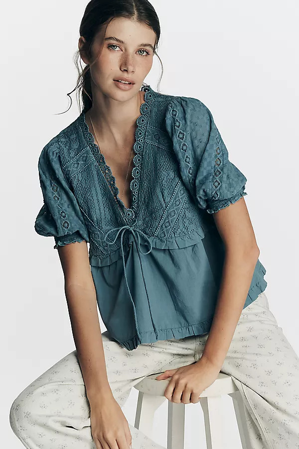 By Anthropologie Sleeveless V-Neck Babydoll Top | Anthropologie (US)