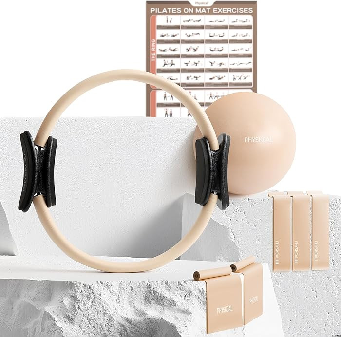 Pilates Kit, 15-Inch Pilates Ring with 1x Core Ball, 3X Resistant Loops and 2X Flex Bands, Home P... | Amazon (US)