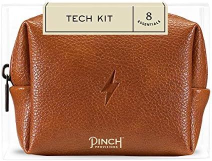 Pinch Provisions Tech Kit, Cognac Tech Accessories Bag Filled with 8 Essentials Including Earbuds... | Amazon (US)