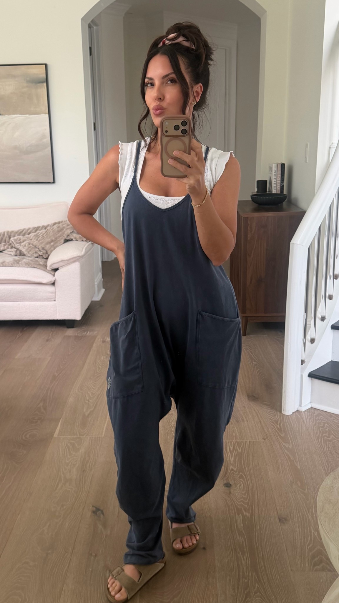 Spring cleaning day outfit. This is the casual jumper that just keeps on giving. For two years and reached for it all the time. 
Free people honestly makes the best jumpsuits. I will link some of my other favorites here. 
Onesie - XS 
top - M/L 
￼


#LTKmomlife #LTKdayinmylife #LTKOver40