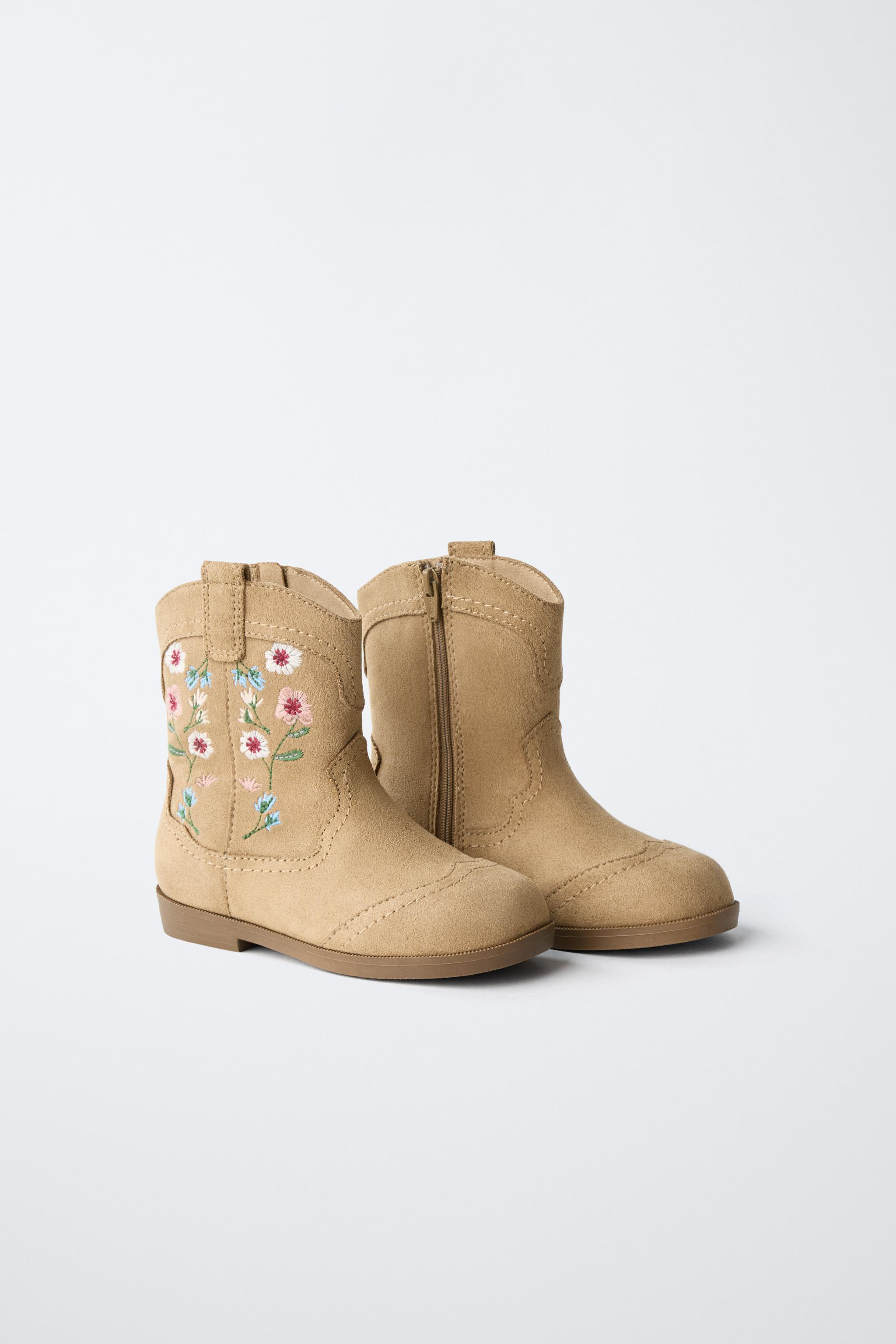 EMBROIDERED FLORAL COWBOY BOOTS | Zara UK