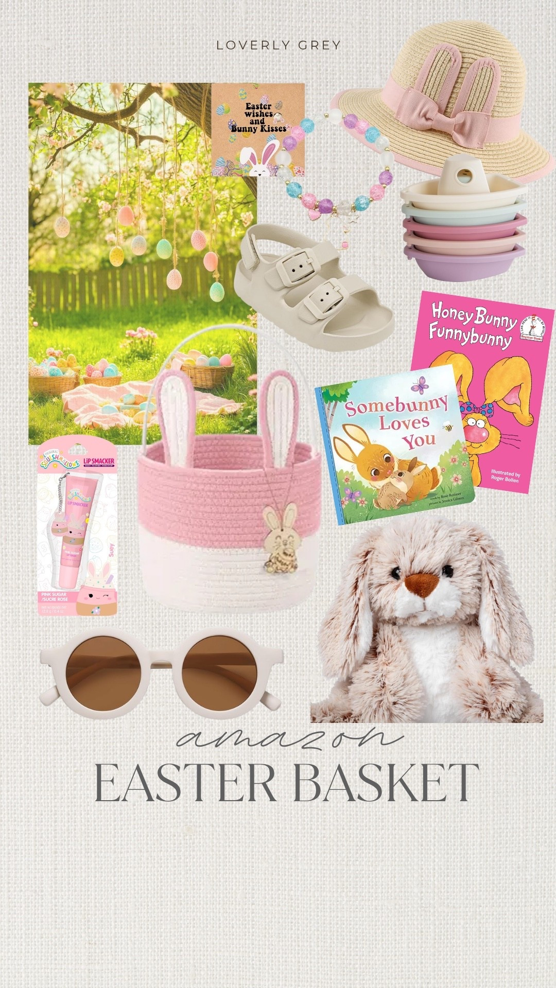 Fun items from Amazon to fill up an Easter basket for a little girl! A cute pink and white basket that you can keep for all future Easter holidays! Fill it with a fluffy bunny, cute books, and an adorable hat!

#LTKdayinmylife #LTKKids #LTKmomlife