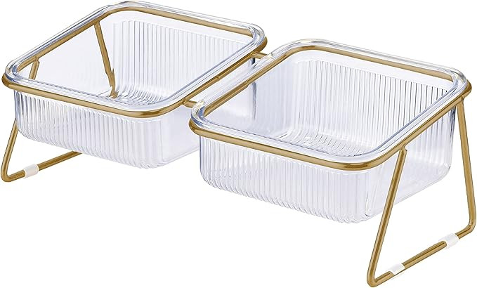 Elevated Cat Bowls, 5.5 inches Food & Water Bowls 15° Tilted Raised Food Feeding Dishes with Iro... | Amazon (US)