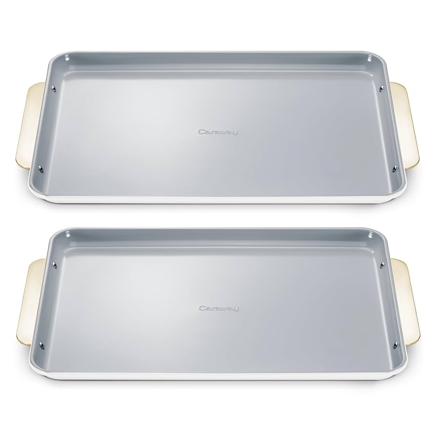 Caraway Non-Stick Ceramic Large Baking Sheet Duo - Naturally Slick Ceramic Coating - Non-Toxic, P... | Amazon (US)