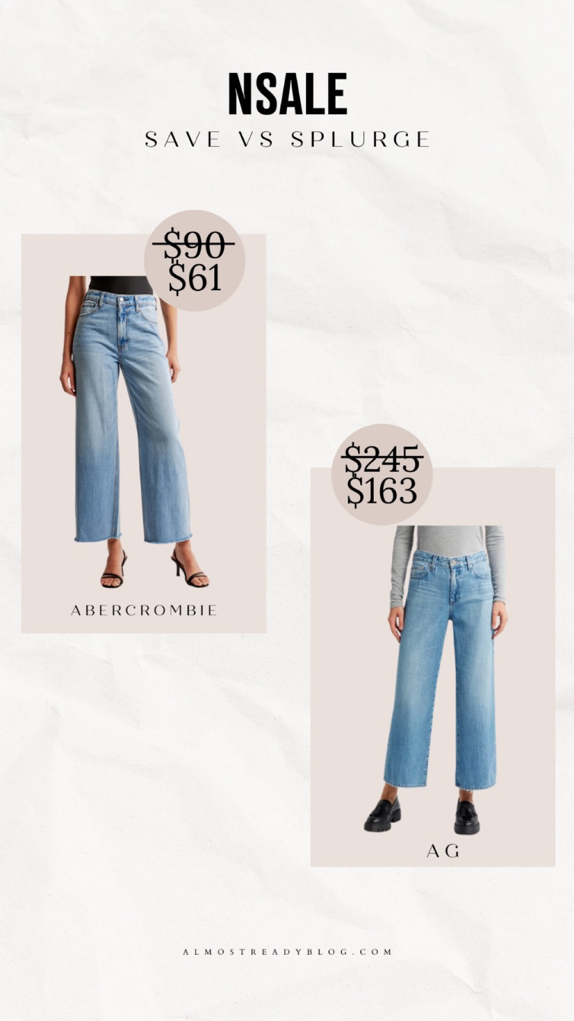 Look for less, cropped wide leg jeans, nsale 

#LTKSaleAlert #LTKxNSale