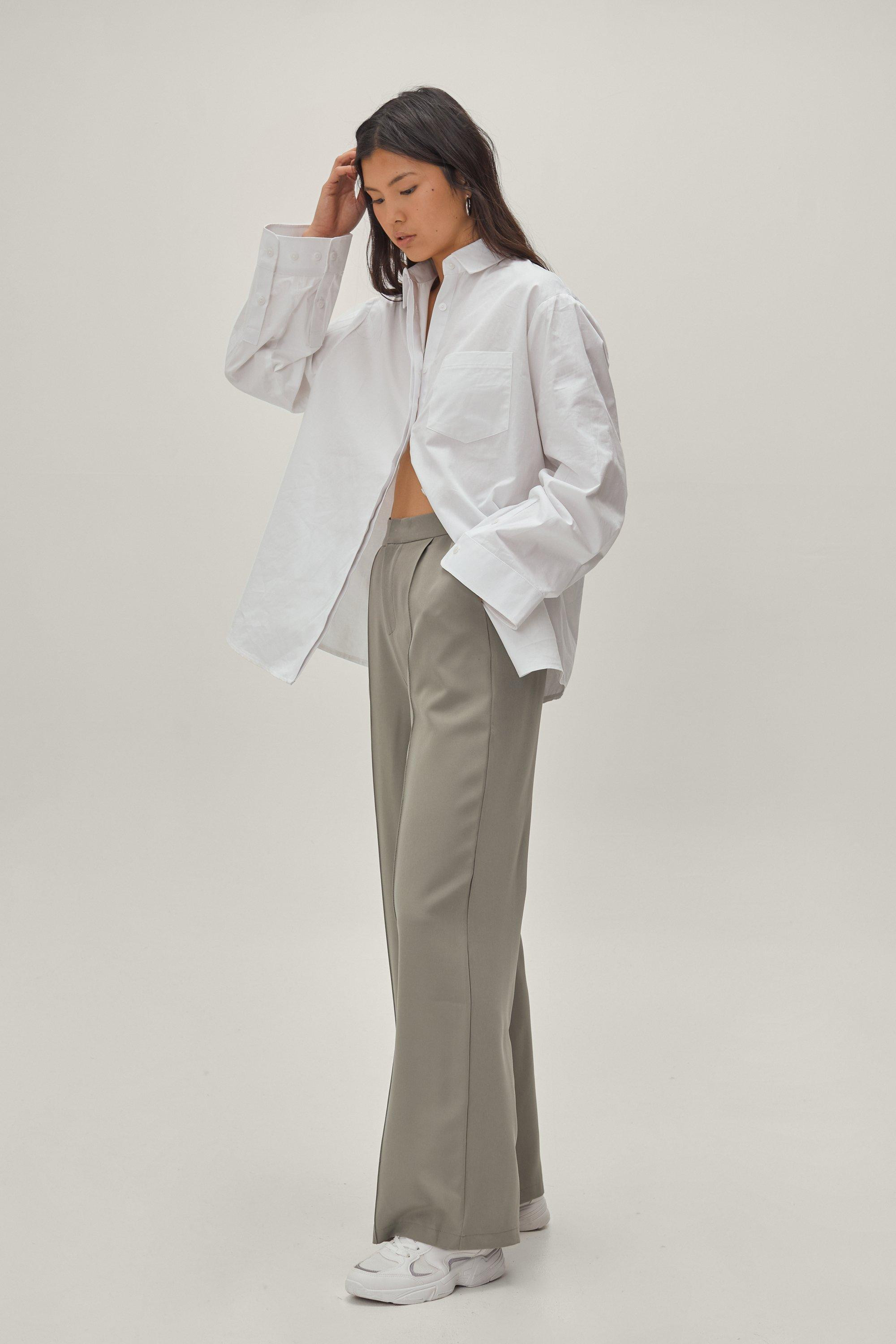 Pintuck Detailed Wide Leg Tailored Pants | Nasty Gal (US)