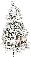 Northlight Pre-Lit Heavily Flocked Pine Medium Artificial Christmas Tree with Clear Lights, 6.5' | Amazon (US)