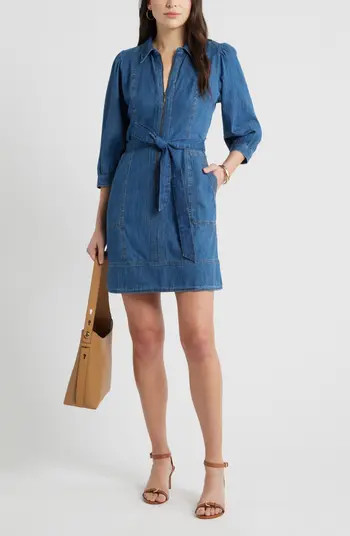 Zip Up Chambray Dress | Nordstrom