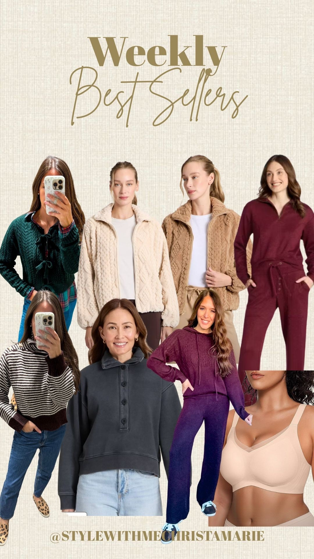 Weekly best sellers 
1. Target brushed fur zip up 
2. Walmart two piece set
3. Target sweater 
4. Target cardigan 
5. Target two piece set 
6. Target pullover 
7. Amazon everyday bra 

#LTKFindsUnder100 #LTKSaleAlert #LTKFindsUnder50