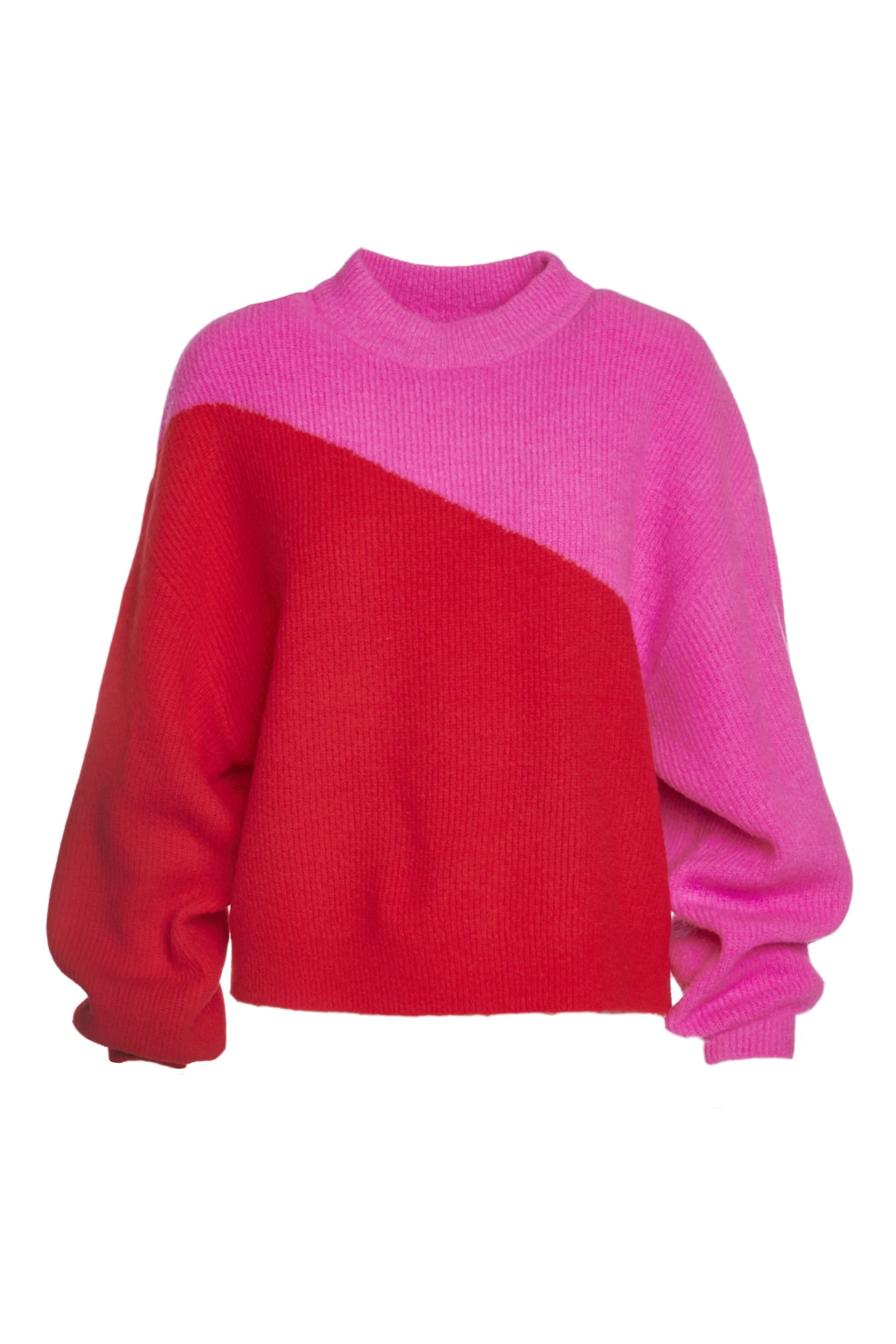 Miller Sweater in Mollie Pink / Lollipop Red - CROSBY by Mollie Burch | CROSBY by Mollie Burch
