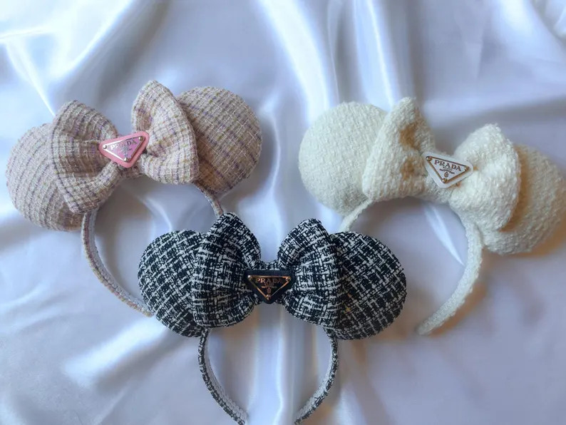Lux Minnie Ears | Tweed Mickey Ears - Etsy | Etsy (US)