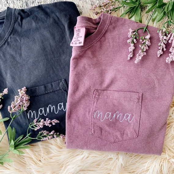 Simple Mama Embroidered Pocket T-shirt | Mother’s Day Gift | Etsy (US)