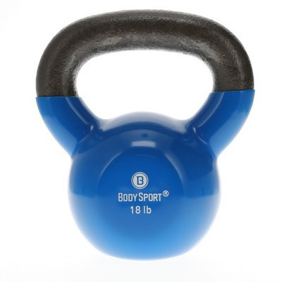 BodySport Cast Iron Kettlebell Weight, Strength Training Equipment for Home Gym, 18 lb., Blue | Target