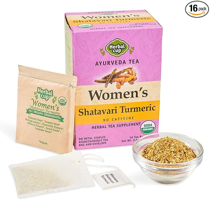 Herbal Cup Ayurveda Women's Tea, Organic Shatavari Turmeric, No Caffeine Herbal Teas (Women's Sha... | Amazon (US)
