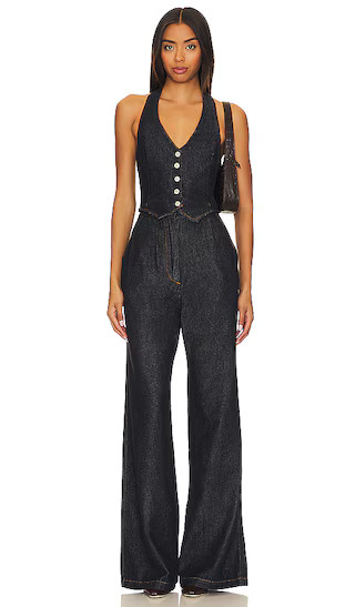 X Revolve Isadore Denim Jumpsuit in Indigo | Revolve Clothing (Global)