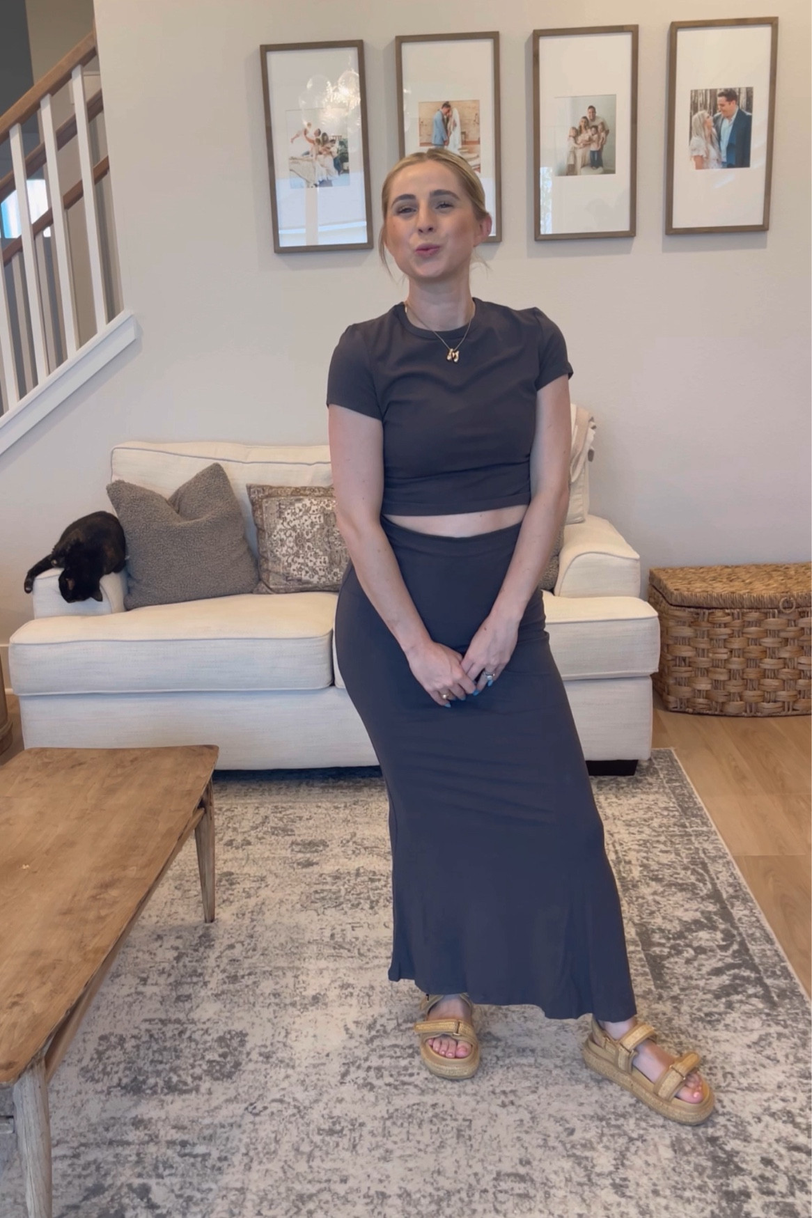 Two piece stretchy skirt set - wearing a small. Raffia sandals that I have been wearing all the time are some of my favorite Amazon finds. Amazon outfit for a date night or just running errands - it’s super comfortable. Bubble necklace is my favorite 

#LTKStyleTip #LTKFindsUnder50 #LTKShoeCrush