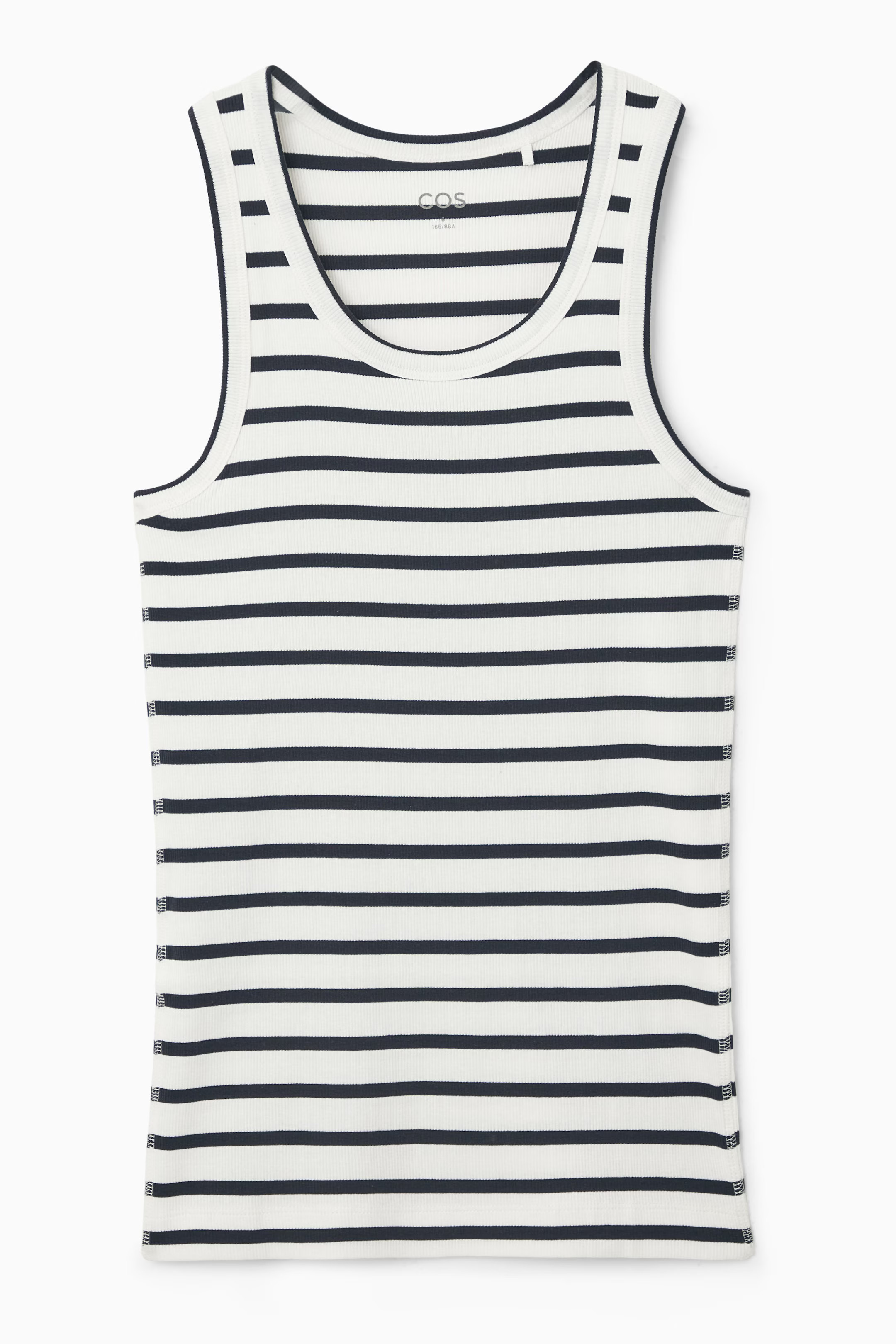 RIBBED TANK TOP - WHITE / NAVY / STRIPED | COS UK